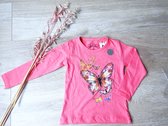 KINDERKLEDING - MEISJES SHIRT LANGE MOUWEN - VLINDER GEPRINT - MAAT 6-JR