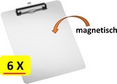6 x Klembord Aluminium - Magnetisch - Office Basics - A4