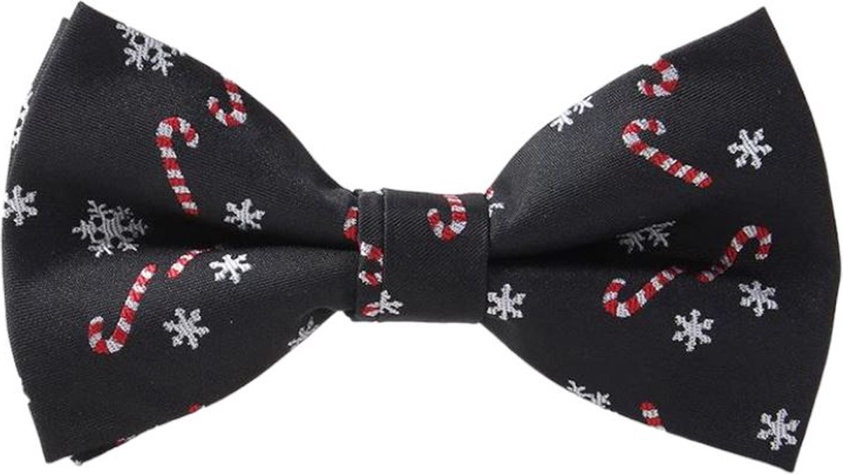 Kerst vlinderdas - bow tie - vlinderstrik kerstmis - heren - verstelbaar - Sneeuwvlokjes en Zuurstokjes