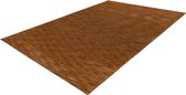 Lalee Comfy Uni vloerkleed karpet effen laagpolig vloerkleed rechthoekig organische vormen tapijt fraai gemêleerd 120x170 cm camel caramel cognac