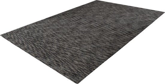 Lalee Comfy Uni vloerkleed karpet effen laagpolig vloerkleed rechthoekig organische vormen tapijt fraai gemêleerd 160x230 cm zilver grijs