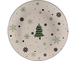 foto van Kerst Borden Porselein Kerstboom - Kerstservies - 26CM - 6 stuks