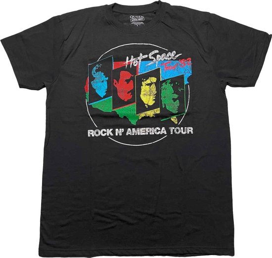 Queen - Hot Space Tour '82 Heren Tshirt - Zwart