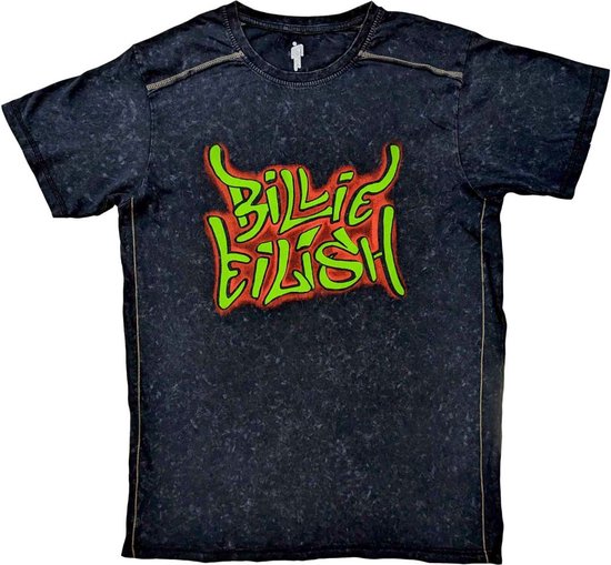 Billie Eilish - Graffiti Heren T-shirt - L - Zwart