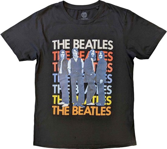 The Beatles - Iconic Multicolour Heren T-shirt - XL - Zwart