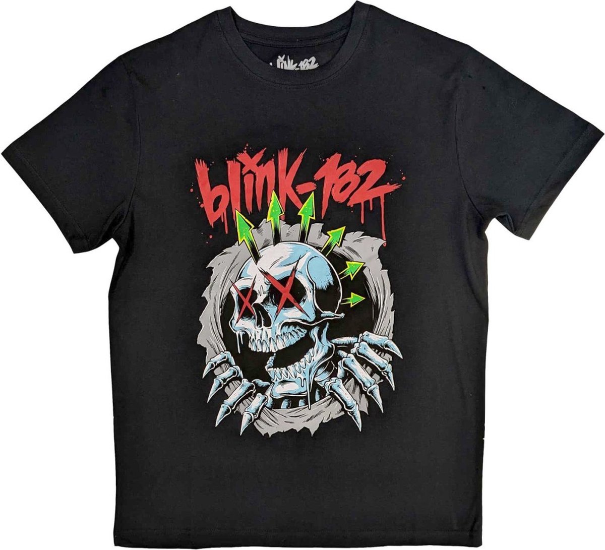 Blink182 - Six Arrow Skull Heren T-shirt - S - Zwart