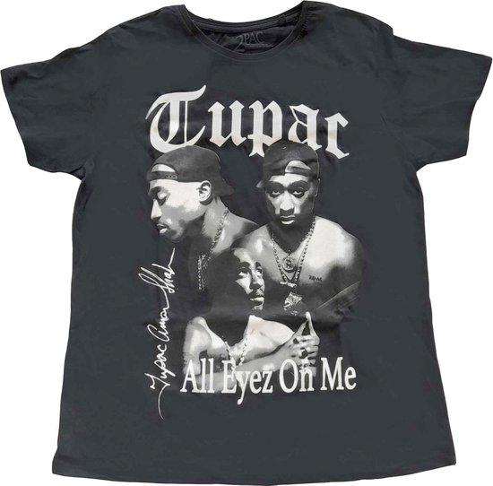 Tupac - All Eyez B&W Dames T-shirt - 3XL - Zwart