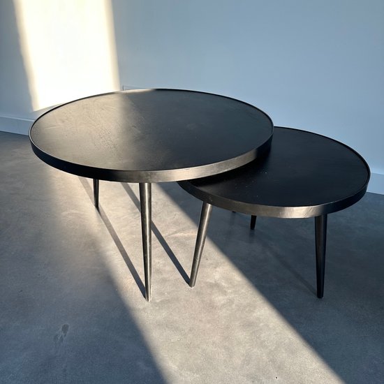 Table basse autour du Design industriel | Bois de manguier Acier | 53-74cm