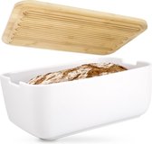 Boîte à pain en céramique avec planche à pain pour conserver le pain (blanc) | boîte à pain, grande boîte à pain, pot à pain, boîte à pain, pot en argile