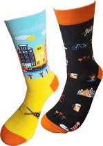 Grappige sokken - Nederland sokken - Holland - Valentijnsdag cadeau - Verjaardag cadeau - Tulpen - Cadeau voor man vrouw - Leuke sokken - Luckyday Socks - Sokken met tekst - Aparte Sokken - Socks waar je Happy van wordt - Maat 37-44