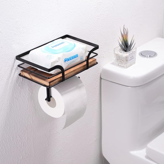Porte-Papier Toilette Sans Perçage - Avec Boîte À Lingettes Humides