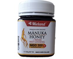 Manuka Honing MGO 300+ met Rode Panax Ginseng, 250 gram