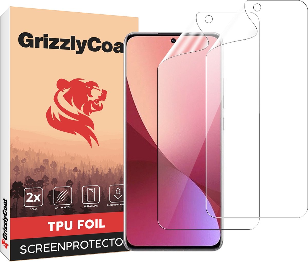 GrizzlyCoat - Screenprotector geschikt voor Xiaomi 12X Hydrogel TPU | GrizzlyCoat Screenprotector - Case Friendly + Installatie Frame (2-Pack)