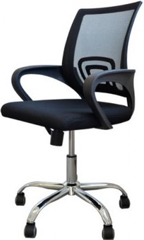 BRASQ OC100 Ergonomische Bureaustoel Zwart met Ademend Mesh - Bureaustoelen - In hoogte verstelbaar - Gaming stoel 49 x 47 x 87 cm