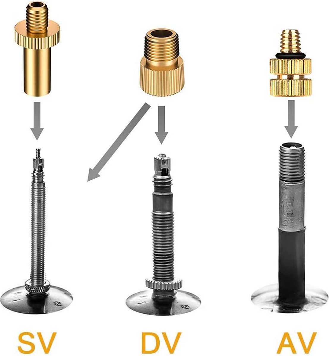 Flintronic 32 Stück Fahrradventil Adapter, Fahrrad Ventil Set DV SV AV Flintronic 32 Stück Fahrradventil Adapter, Fahrrad Ventil Set DV SV AV
