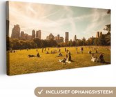 Canvas Schilderij New York - Central Park - Lente - 80x40 cm - Wanddecoratie