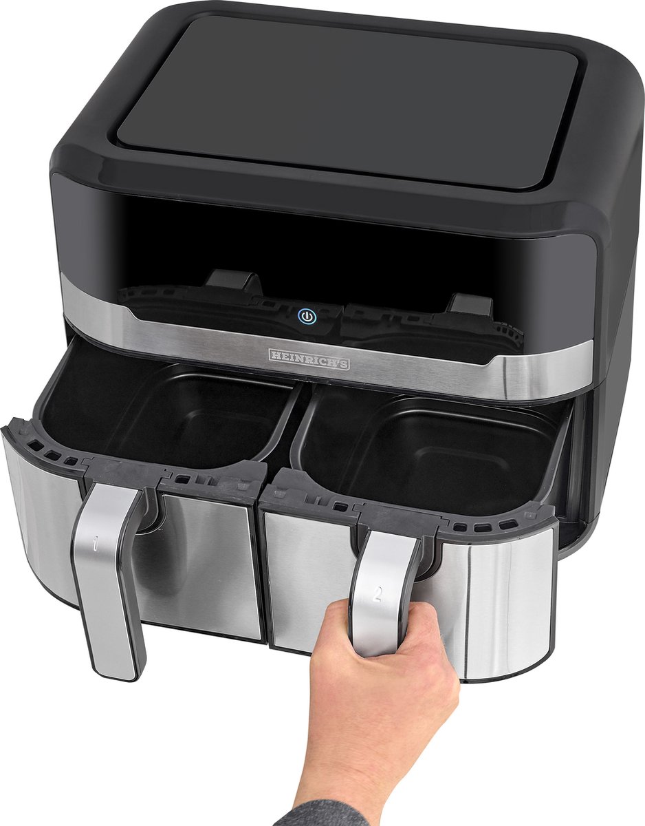 Afbeelding 3 van Heinrich's HFR 8214 - Dubbele airfryer - heteluchtfriteuse - 2 x 4.5 liter