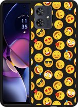 Cazy Case Zwart pour Motorola Moto G54 5G Emoji