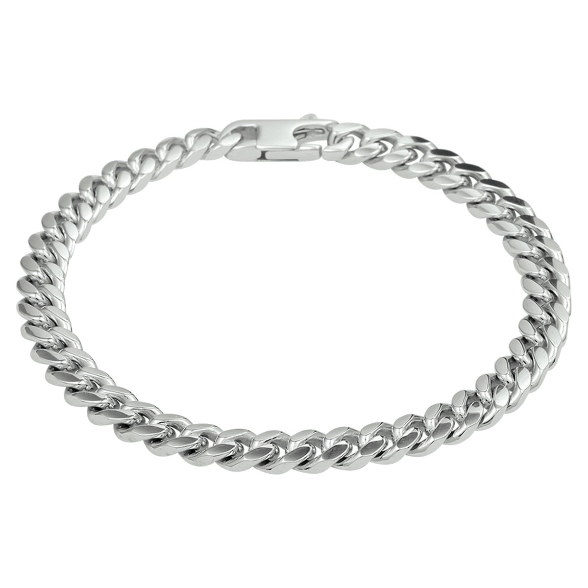 Zilver Gerhodineerde Armband geslepen gourmet 5 1332397