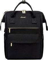 Vermanto Sac à dos - Sac à dos - Dames - Filles - Femmes - Ordinateur portable - Cartable - Travail - École - Étanche - USB - Zwart