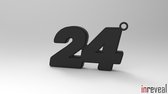 Sleutelhanger '24' Zhou Guanyu (Formule 1) - 50x30x5 mm - Zwart