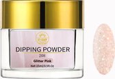 AT-Shop - Dipping Powder - 208 Glitter Pink - Te Gebruiken met elk merk Dip Powder - Dip poeder - Dip nagel - Nailart - Nail- Pink Gellac starter set