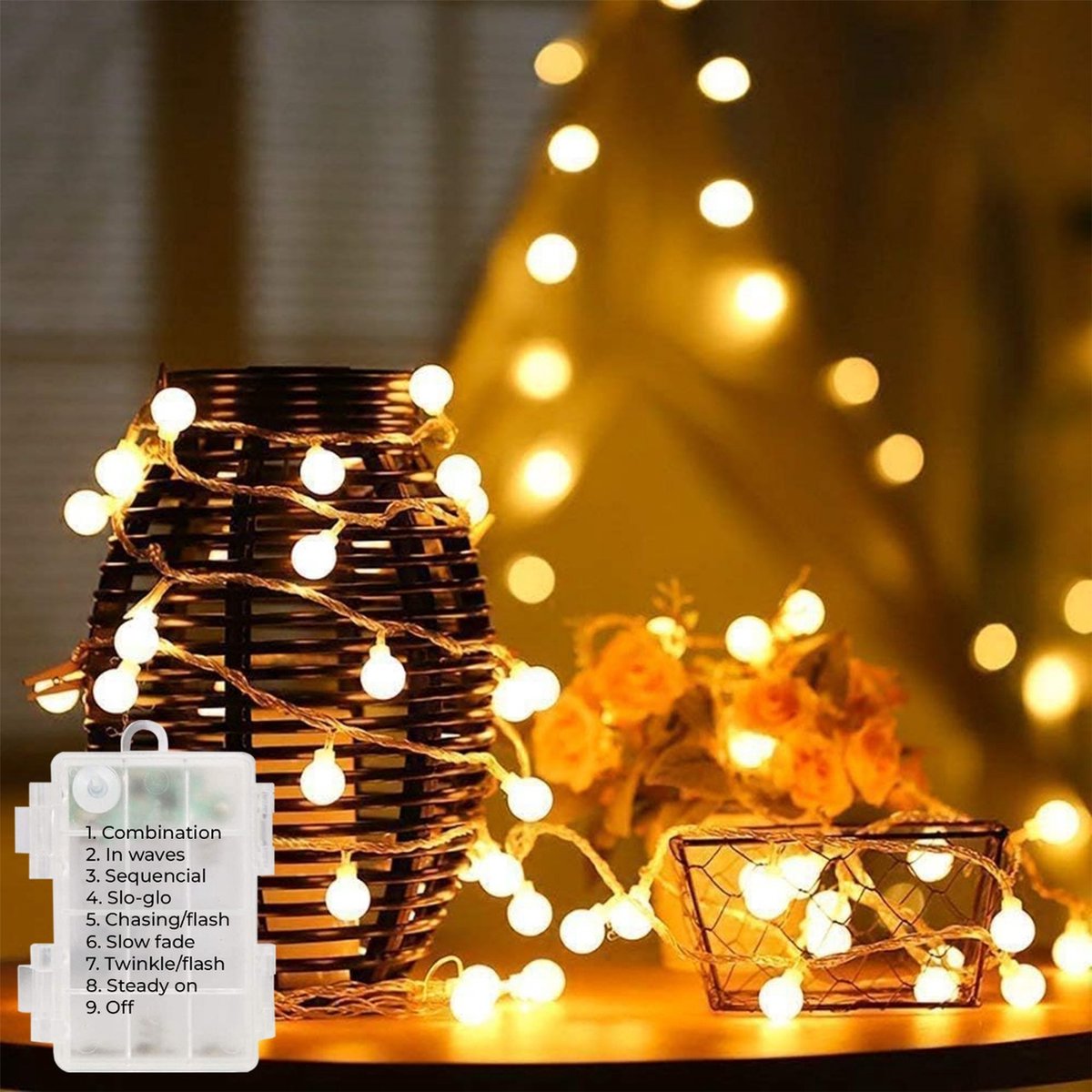 Homèlle Lichtsnoer - Kerstverlichting buiten & binnen - Warm-wit - 3 Meter - 20 LEDs - Homèlle
