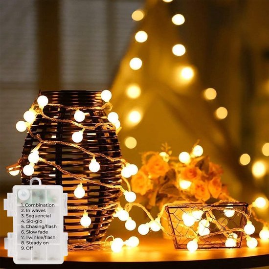 Homèlle Lichtsnoer - Kerstverlichting buiten & binnen - Warm-wit - 3 Meter - 20 LEDs