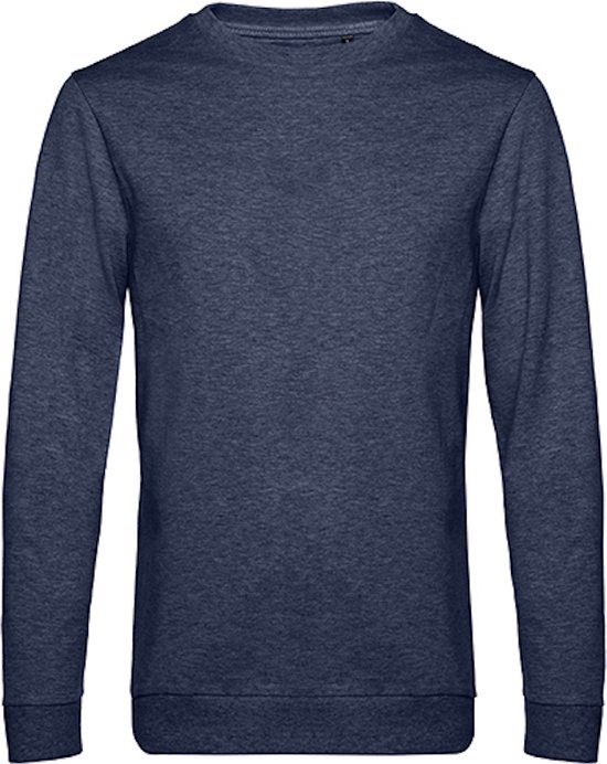 Sweater 'French Terry' B&C Collectie maat XL Heather Donkerblauw/Navy