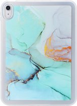 Hoozey - Back Cover pour Samsung Galaxy Tab S9+/S9 FE+ (2023) - 12,4 pouces - Housse pour tablette - Imprimé Marbre - Turquise