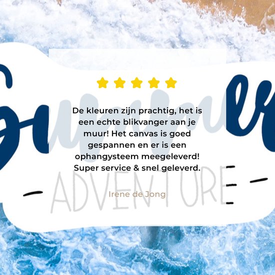 Tableau sur toile Plage - Été - Dicton - 40x60 cm - Décoration murale