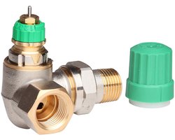 Danfoss Dynamic Valve thermostatische radiatorafsluiter dubbel haaks links 1/2 instelbaar debiet van 25 135 l/h RA DV