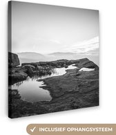 Canvas Schilderij Natuurfoto zwart-wit - 20x20 cm - Wanddecoratie