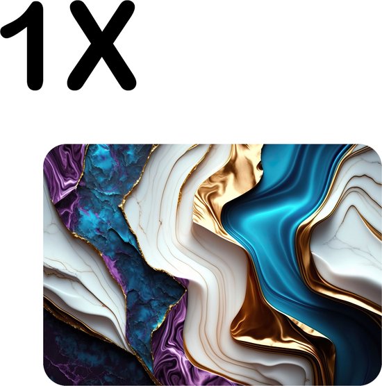 BWK Luxe Placemat Gekleurd Marmer Achtergrond Set van 1 Placemats