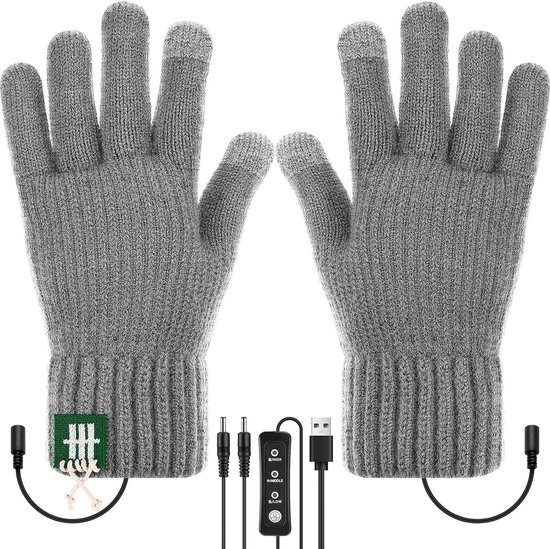 Gant Chauffant Femme UNCN électriques Mi-Doigts Rechargeables Pour