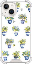 Casimoda® hoesje - Geschikt voor iPhone 14 - Lemon Trees - Shockproof case - Extra sterk - Siliconen/TPU - Wit, Transparant