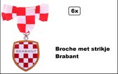 6x Broche met strikje Brabant - Strikje met speld/hanger Brabander - Thema feest party onderscheiding