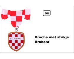 6x Broche met strikje Brabant - Strikje met speld/hanger Brabander - Thema feest party onderscheiding