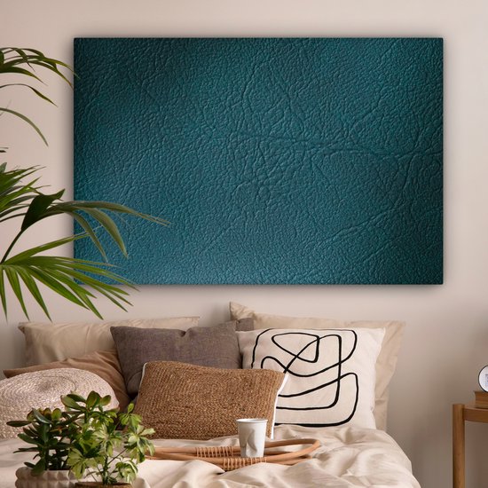 Structure cuir vert foncé 140x90 cm - Tirage photo sur toile (Décoration murale salon / chambre)
