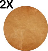 BWK Stevige Ronde Placemat - Achtergrond van Ouderwets Papier - Set van 2 Placemats - 50x50 cm - 1 mm dik Polystyreen - Afneembaar