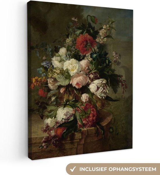 Foto: Schilderijen op canvas stilleven met bloemen oude meesters 60x80 kamer decoratie accessoires harmanus uppink schilderij woonkamer wanddecoratie slaapkamer kunst muurdecoratie keuken wanddoek interieur woondecoratie huis