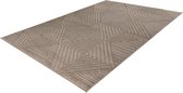 Lalee Viva In- & Outdoor Japandi Vloerkleed Abstract, Geometrisch, Structure Mix, Trend Look reliëf 200x290cm zilver grijs