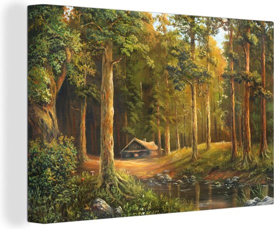 Forêt peinture murale paysage arbre papier peint mur décoration