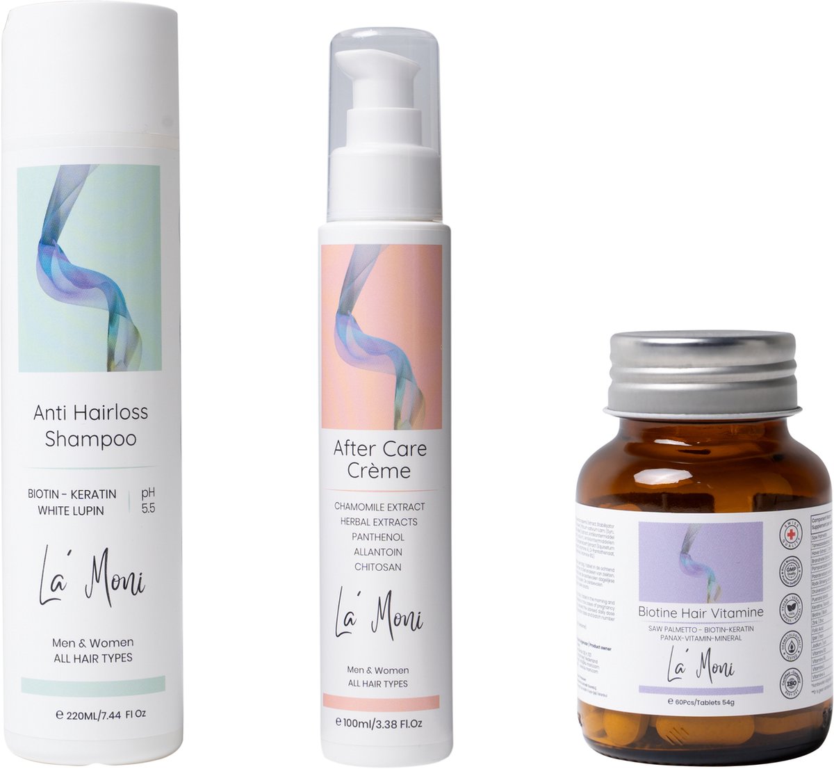 Bol.com La´Moni Anti Haaruitval SET / Shampoo / Vitamine / AfterCare Creme / Ondersteuning van Haarverzorging na Haartransplantatie aanbieding