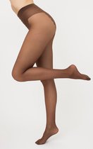 Giulia, Chic 20den Panty met bikini broekje en zwarte naad (multipack), kleur Cappuccino(donkerbruin), maat L