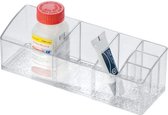 medicijnbox voor medicijnkast, sorteerdoos met 6 vakken, ideaal voor het bewaren van medicijnen in de badkamer, kunststof transparant