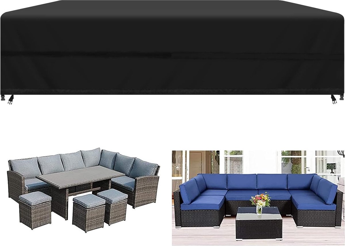 Waterdichte beschermhoes voor rechthoekige tuintafel en tuinmeubelen - 420D heavy duty.