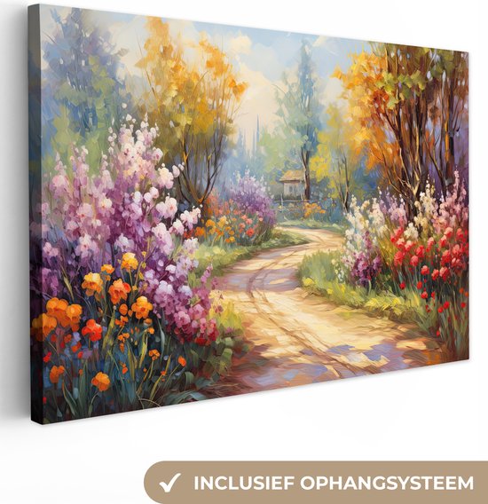 Canvas schilderij landschap 30x20 cm - Decoratie landelijk - Muurdecoratie canvasdoek voor slaapkamer - Bloemen kunstwerk - Muurdoek keuken natuur - Foto op canvas - Keukenschilderij woondecoratie - Kunst doek