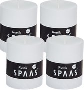 SPAAS Kaarsen - Rustieke kaarsen 68/80 mm - Stompkaars - 30 branduren - Wit - 4 stuks - Voordeelverpakking