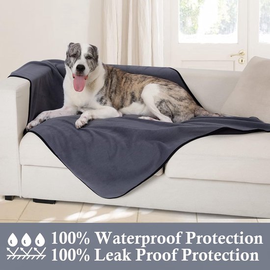Lesure Waterdichte deken voor Ghiens, groot formaat, 127 x 152 cm, wasbare hondendeken, bankovertrek voor honden, van sherpa-fleece, deken voor katten, zacht en wollig, grijs Lesure Waterdichte deken voor Ghiens, groot formaat, 127 x 152 cm, wasbare hondendeken, bankovertrek voor honden, van sherpa-fleece, deken voor katten, zacht en wollig, grijs